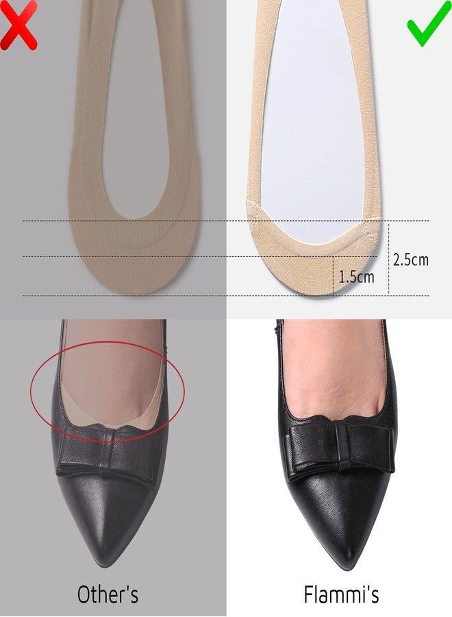 Soxbang Womens Truly No Show Socks for Flats Heels Non Slip Cotton Ultra Low Cut Liner Socks(6-Black+Nude,5-7.5) - Image 3